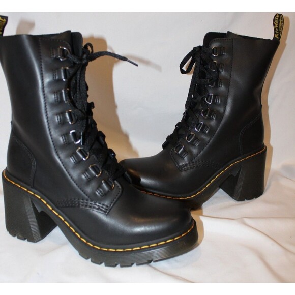 Dr. Martens Women's Black Leather Platform Chesney Lace-Up Boot SZ 10 $200 NIB - Picture 5 of 8